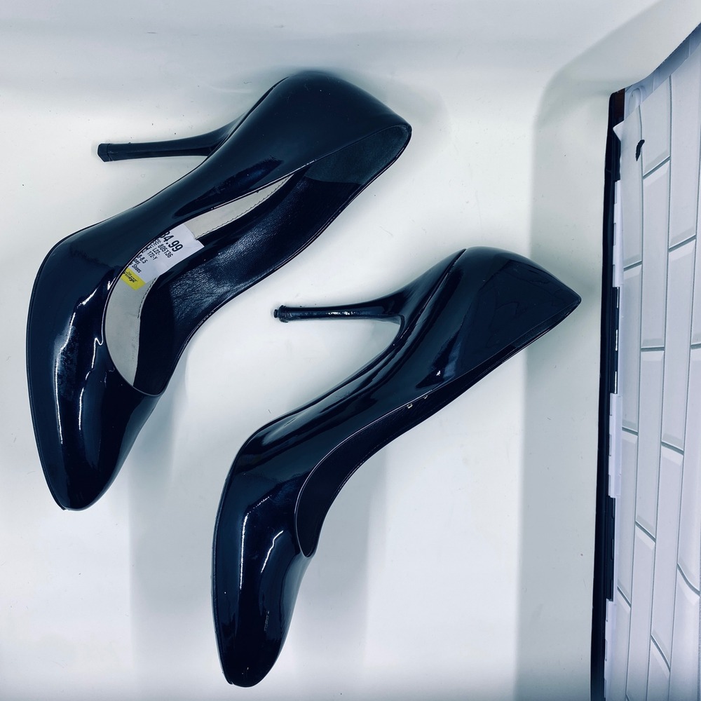 Gucci Black Patent Leather Pointed Toe Stiletto Pumps Heels 212902 Size 8B - Picture 3 of 8